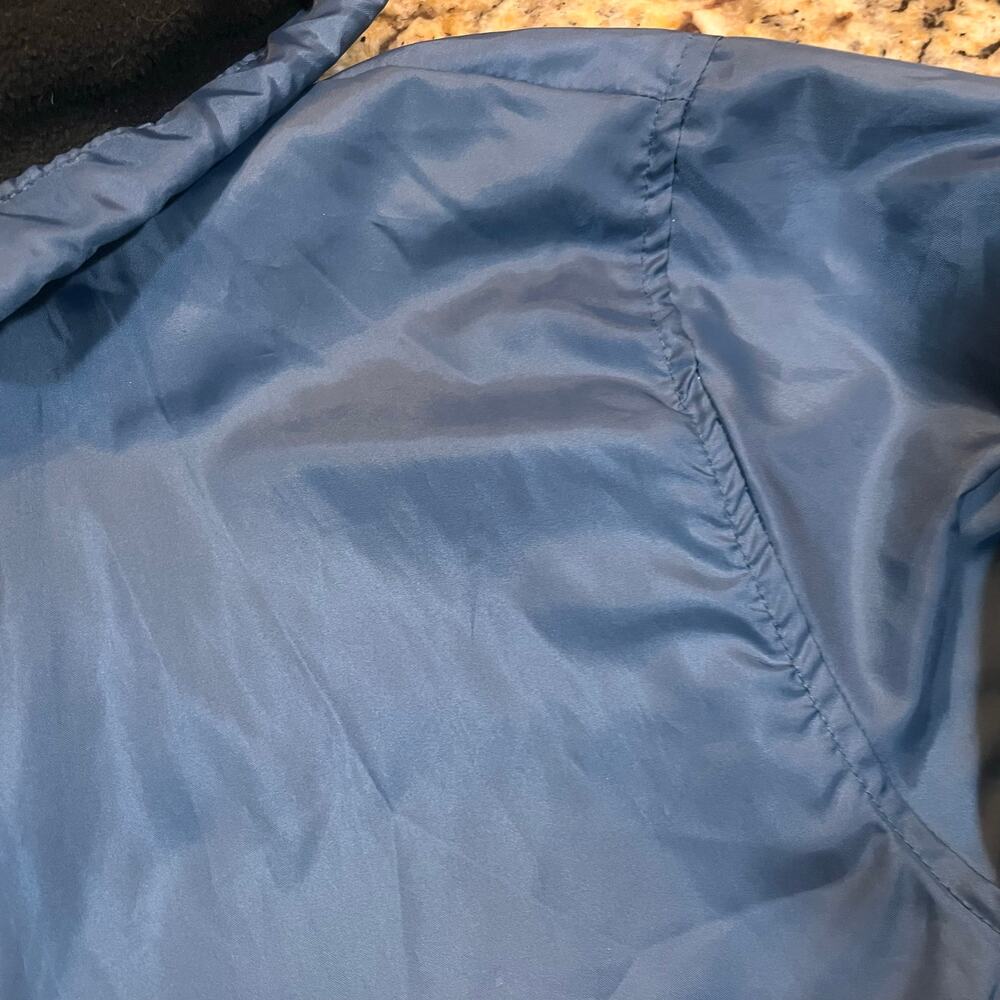 Totes Women Medium 14/16 Hooded Winter Jacket Blue Fleece Lined Zip‎ Front Coat